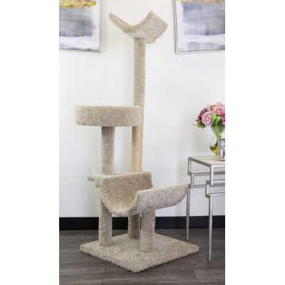 Cat's Choice 54" Cat Tree with Two Curved and One Round Perch plus Scratching Post