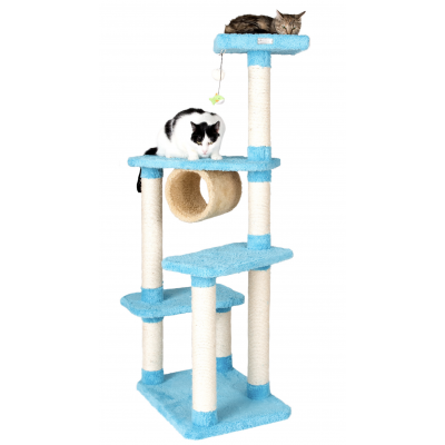 Cat's Dream Wood Cat Climber, Cat Jungle Tree With Platforms, X6105 Skyblue