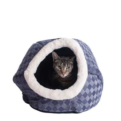 Cuddle Cave Cat Bed C44 Blue Checkered 