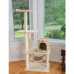 GeeWhiz 59-Inch Wood Cat Tree In Beige With Hammock and Round Condo