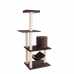 GeeWhiz 59-Inch Wood Cat Tree In Coffee Brown With Hammock and Round Condo