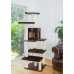 GeeWhiz 66-Inch Wood Cat Tree In Coffee Brown With Four Levels, Two Perches, Condo