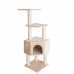 GeeWhiz 48-Inch Wood Cat Tree In Beige With Perch And Playhouse