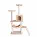 GeeWhiz 57-Inch Wood Cat Tree In Beige With Perches, Running Ramp, Condo And Hammock 