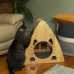 All the Angles Medium Triangular Natural Wood Cat Condo