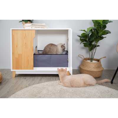 Omega Slide Cat Litter Cabinet + Two Foldable Litter Boxes