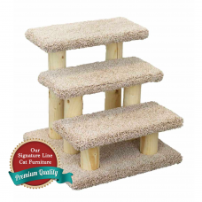 Cat's Choice Sturdy Wood and Carpet Three Step Pet Stairs