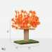 Luxury Cat Tree (Small)  with Scratching Post Square Base CT123 - Orange 