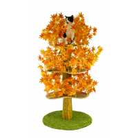 Luxury Cat Tree (Large) - Round Base w Fall - Orange Leaves - CT021