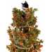 Luxury Cat Tree (Large) - Round Base Summer -  Orange & Green Leaves - CT011