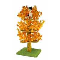 Luxury Cat Tree (Large) - Square Base w Fall - Orange Leaves - CT022