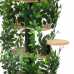 7 Foot Luxury Cat Tower with Leaves and Triple Scratching Post Base