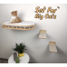Rounded Front Wooden Cat Wall Shelf for BIG CATS + 2 Steps