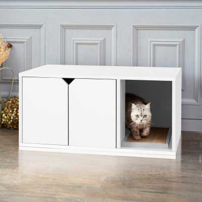 zBoard Cat Litter Box Enclosure, White