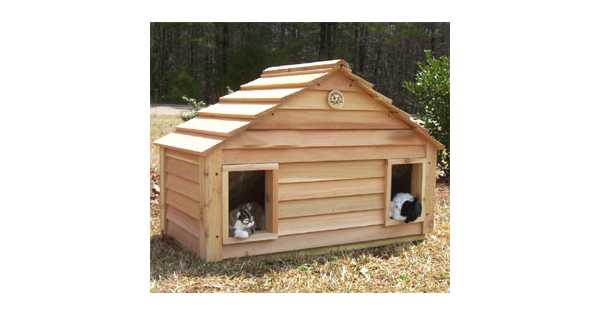 Cedar Duplex Cat House - CatsPlay Superstore