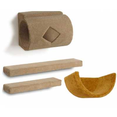 Tube + 2 Ramps + Wall Cup Cat Wall Climbing Package Image