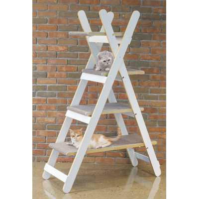 Triangle Ladder Step Modern Folding Cat Tree with Platforms Image