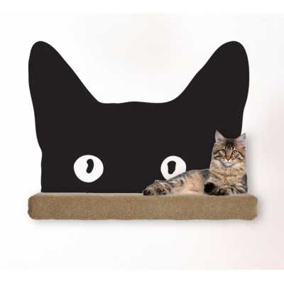 Cat Themed Wall Accent Decal - Peeking Cat Face