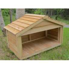 Medium Outdoor Cedar Cat or Dog Feeding Station